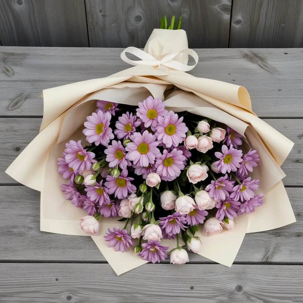 Букет цветов из: Розы и Хризантемы в Подгоренском