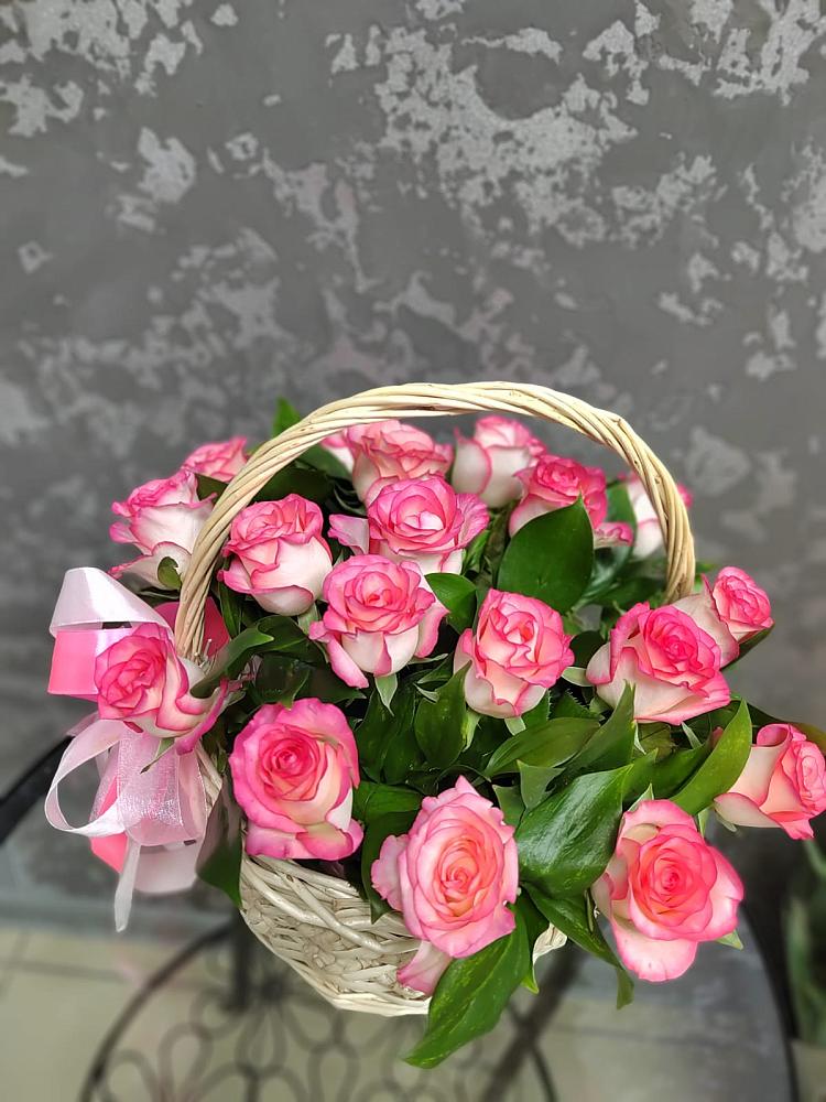Цветочная композиция из Розы в корзине в Подгоренском