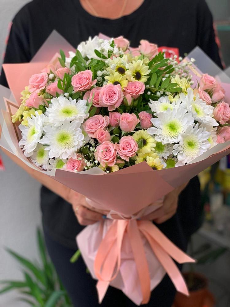Букет цветов из: Розы и Хризантемы в Подгоренском