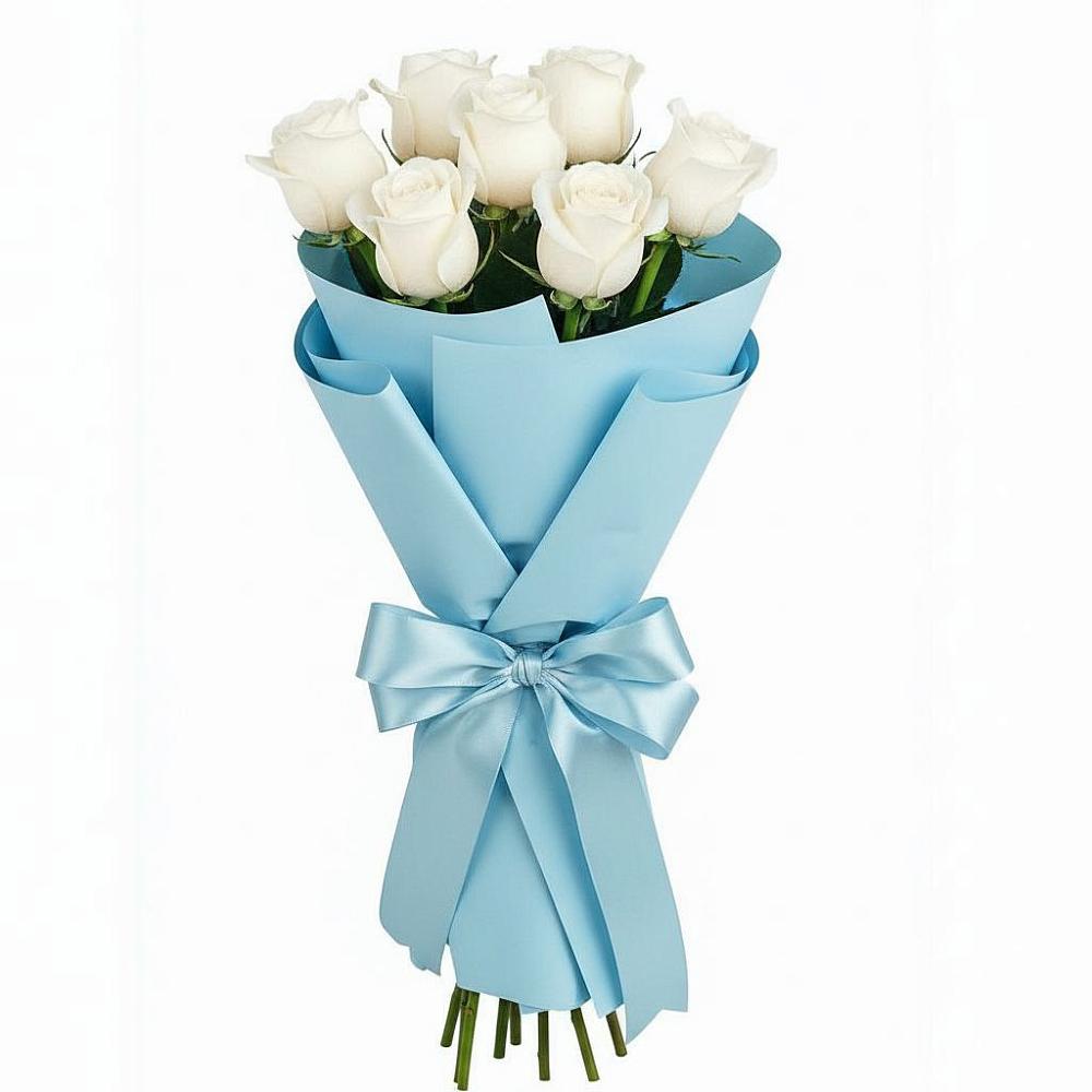 Букет 7 белых роз Проуд в Подгоренском