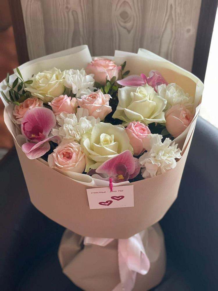 Букет цветов из: Орхидеи, Розы и Гвоздики в Подгоренском