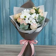 Букет цветов из:  Хризантемы и Розы в Подгоренском