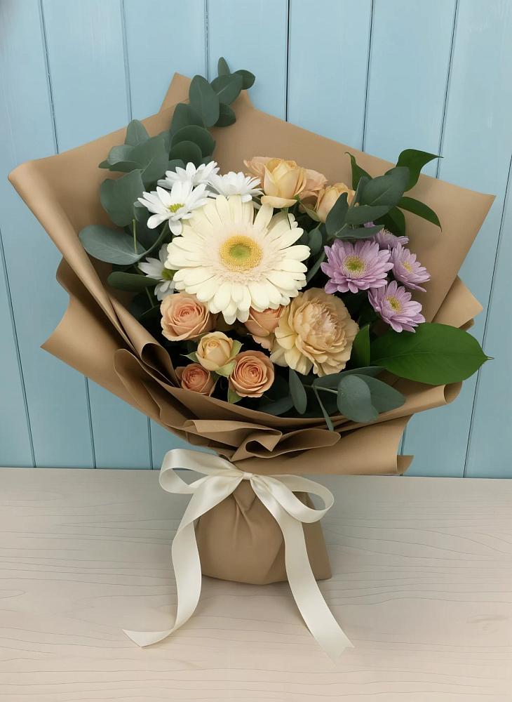 Букет цветов из: Герберы и Хризантемы в Подгоренском