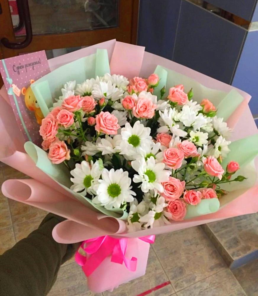 Букет цветов из: Розы и Хризантемы в Подгоренском