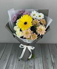 Букет цветов из:  Розы, Герберы и Хризантемы в Подгоренском