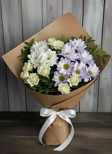 Букет цветов из:  Хризантемы и Розы #REPLACE_PRED# Подгоренском