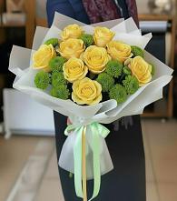 Букет цветов из:  Хризантемы и Розы в Подгоренском