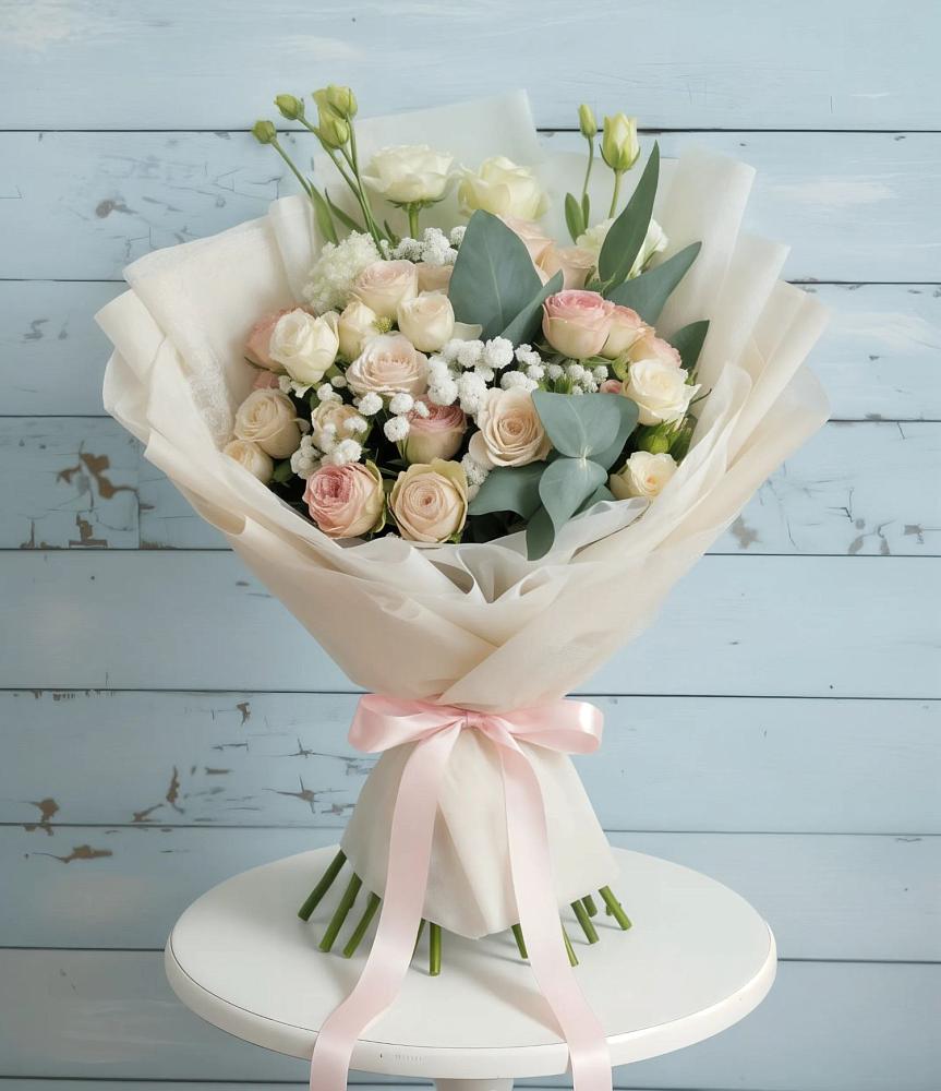 Букет цветов из: Розы и Лизиантусы в Подгоренском