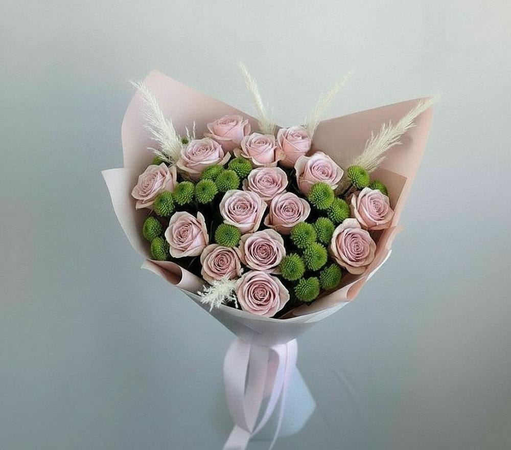 Букет цветов из: Розы и Хризантемы в Подгоренском