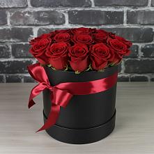 Цветочная композиция из Розы в шляпной коробке в Подгоренском