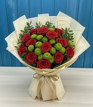 Букет цветов из:  Розы и Хризантемы в Подгоренском