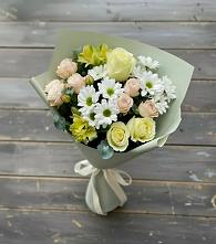 Букет цветов из:  Альстромерии, Розы и Хризантемы #REPLACE_PRED# Подгоренском