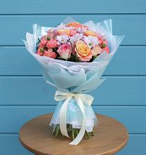 Букет цветов из:  Хризантемы и Розы в Подгоренском