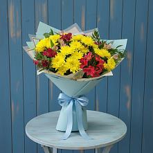 Букет цветов из:  Альстромерии и Хризантемы в Подгоренском