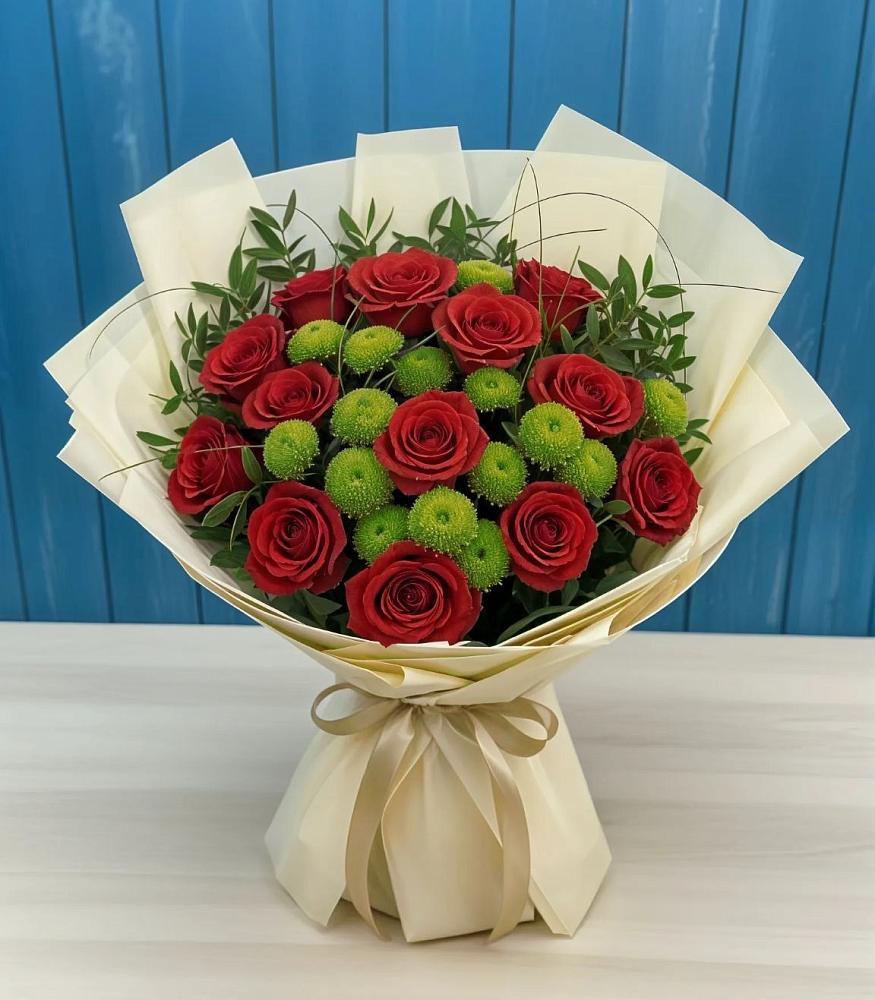 Букет цветов из: Розы и Хризантемы в Подгоренском